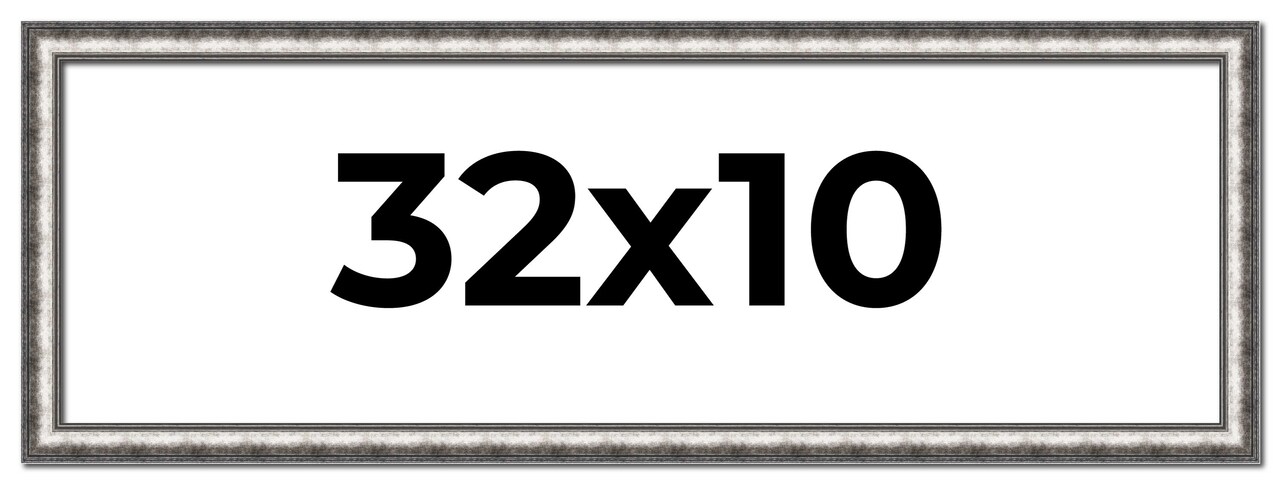 Panoramic Slim Profile Silver Frame - UV Acrylic, Foam Board Backing, Hanging Hardware